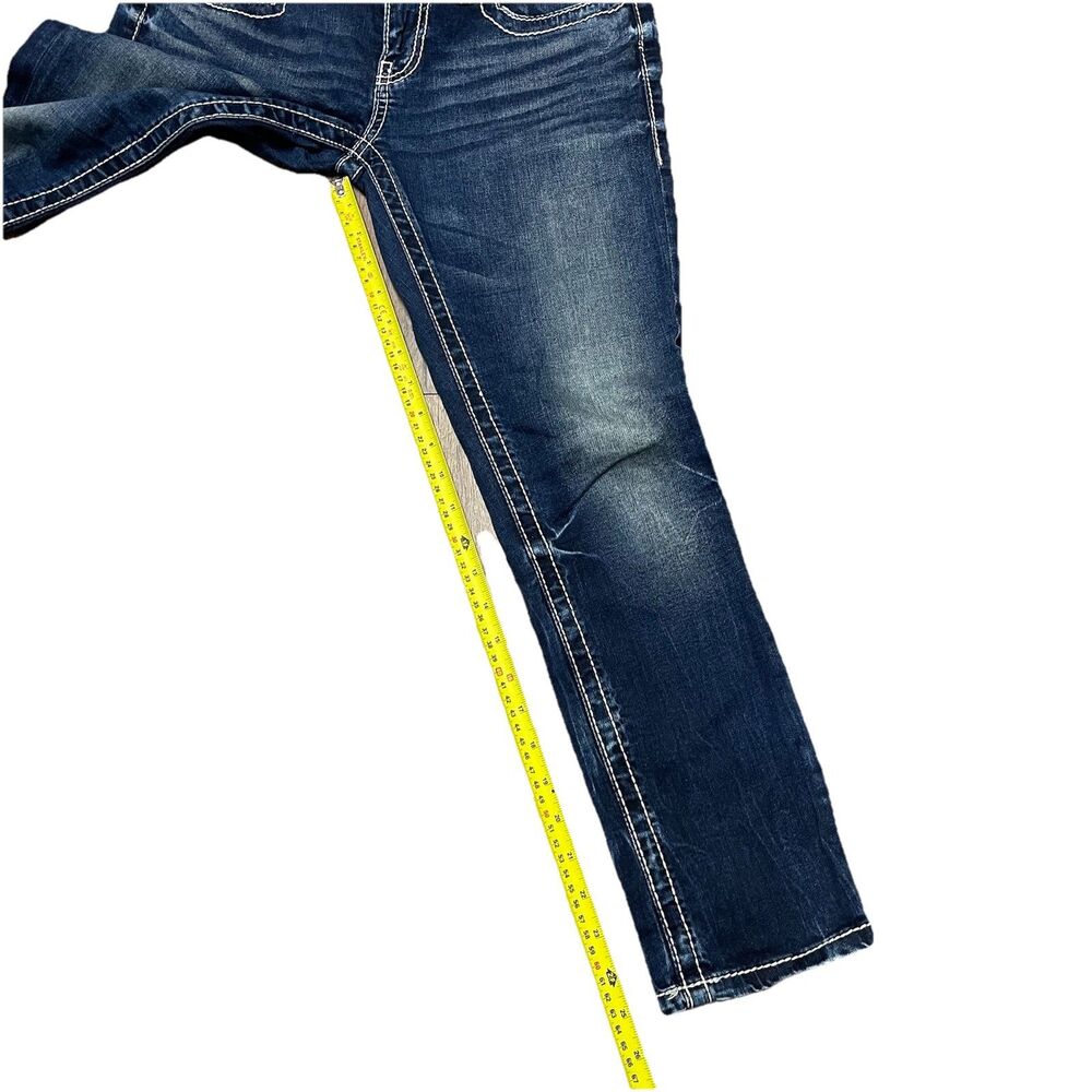 BKE Women’s Jeans Size 27 Blue Denim Distressed Straight Leg Low Rise - Picture 3 of 5